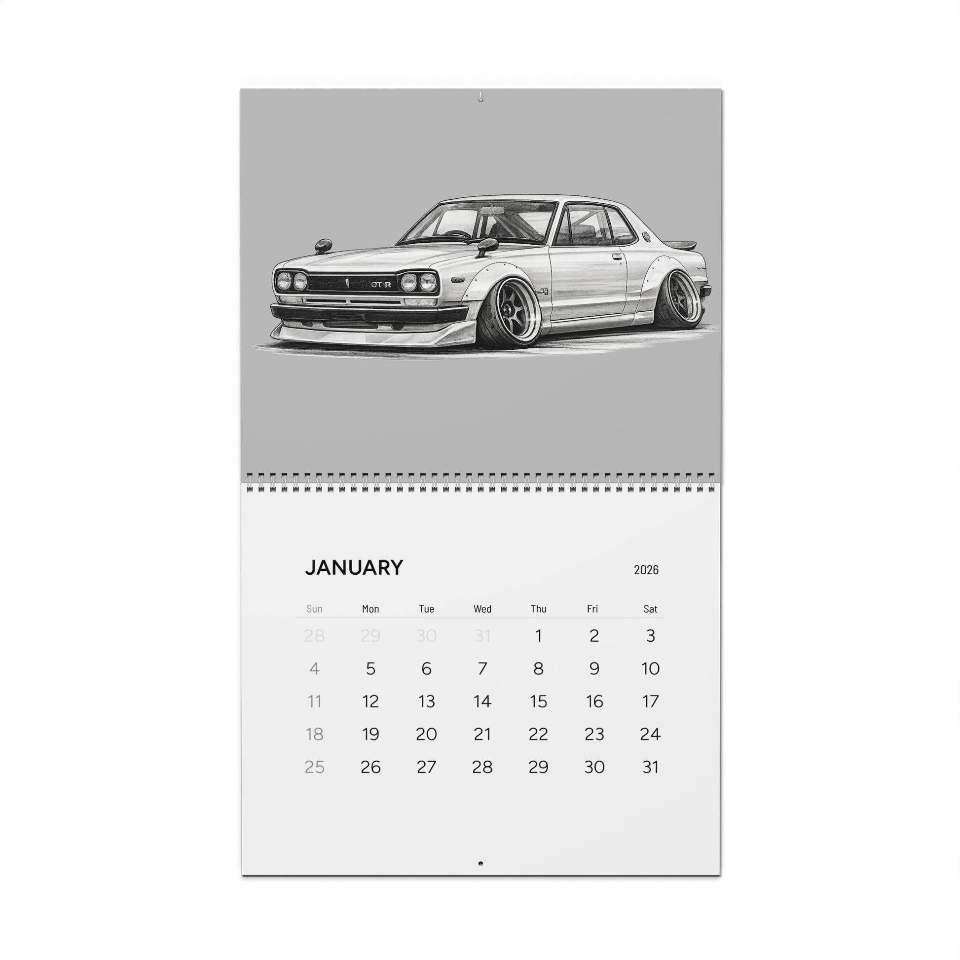 2026 "Limiter Cut" Wall Calendar – Illustrated JDM Sports Cars