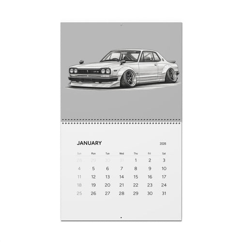 2026 "Limiter Cut" Wall Calendar – Illustrated JDM Sports Cars