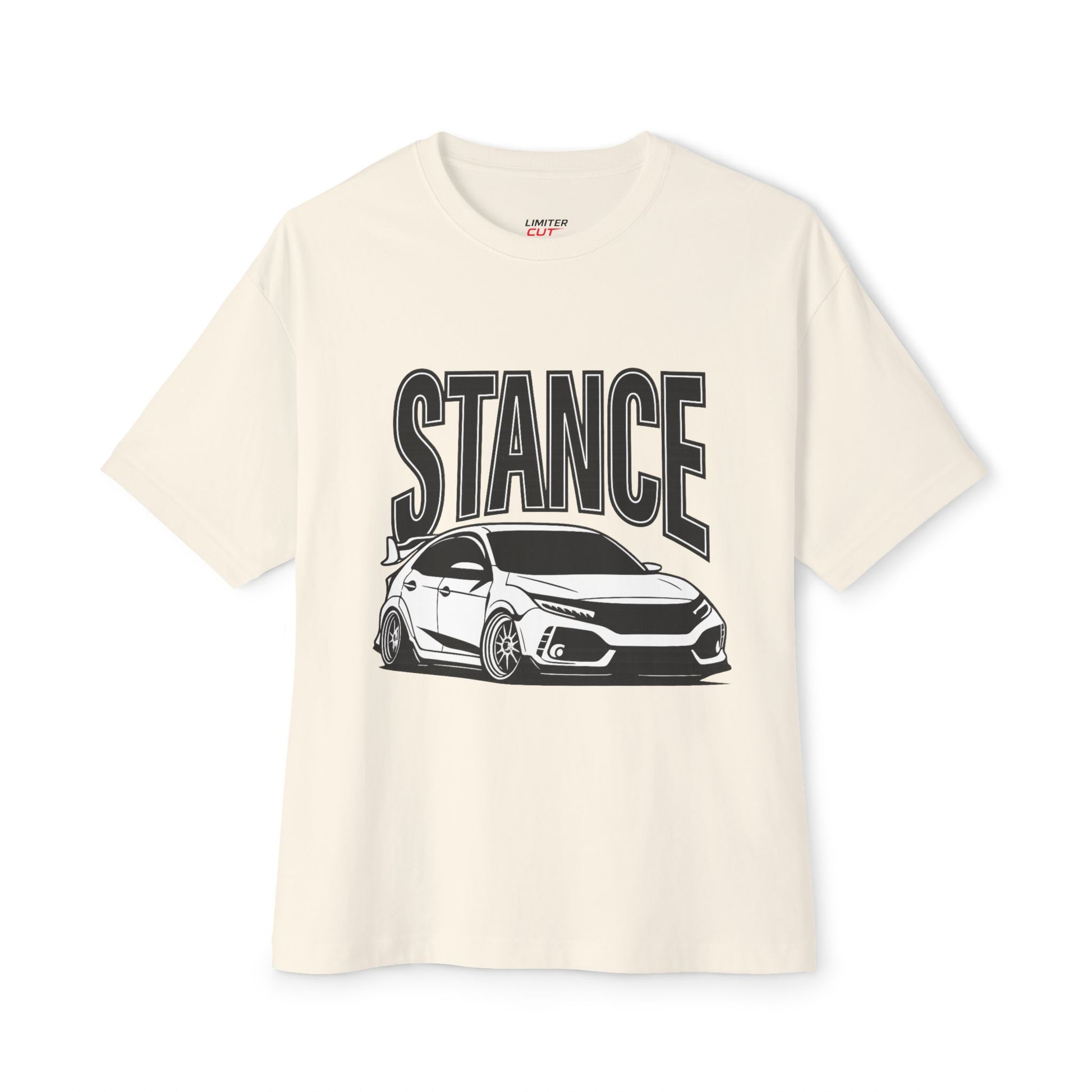 Beige t-shirt with 'STANCE' graphic and civic type R graphic on a white background