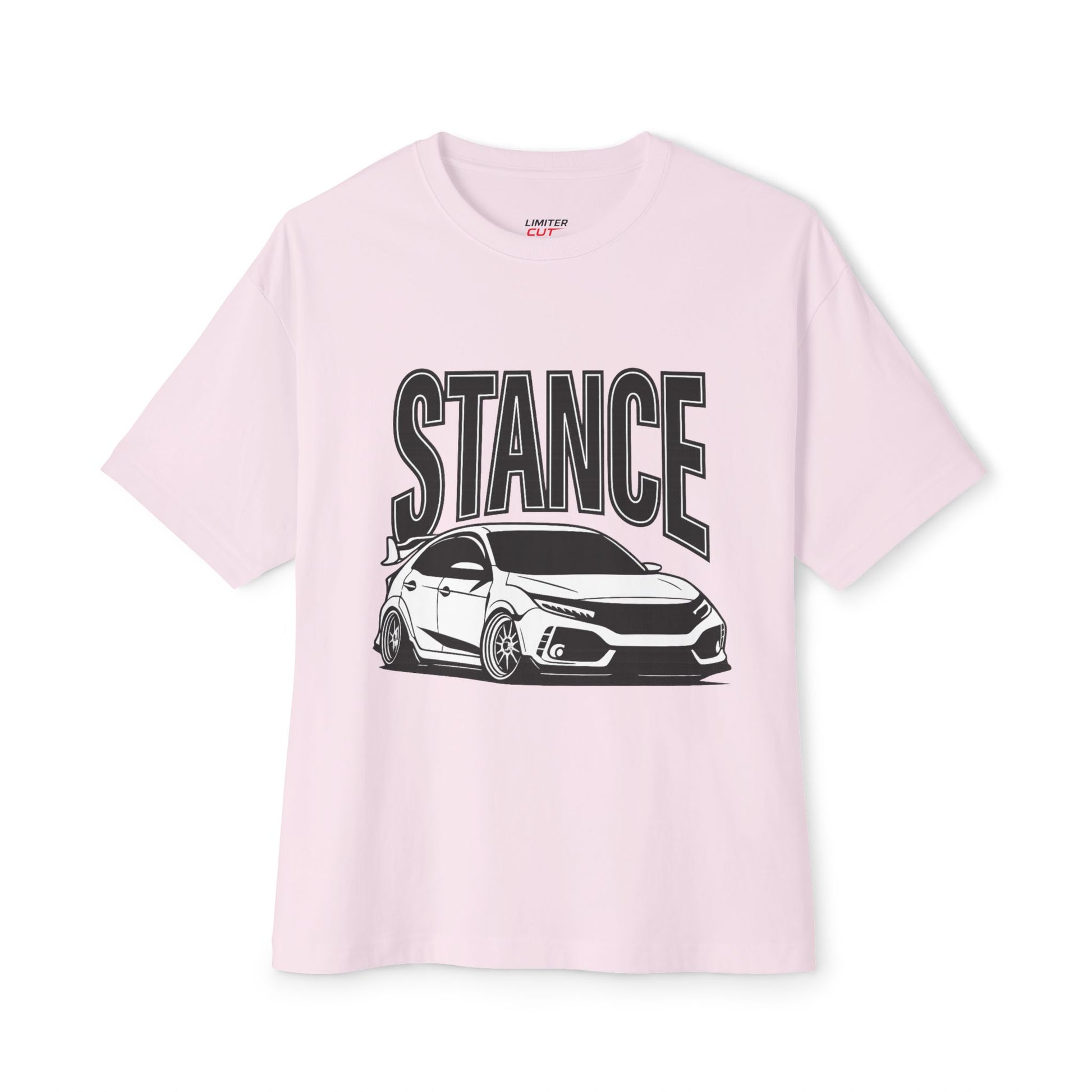 Pink t-shirt with 'STANCE' and Civic Type R graphic on a white background